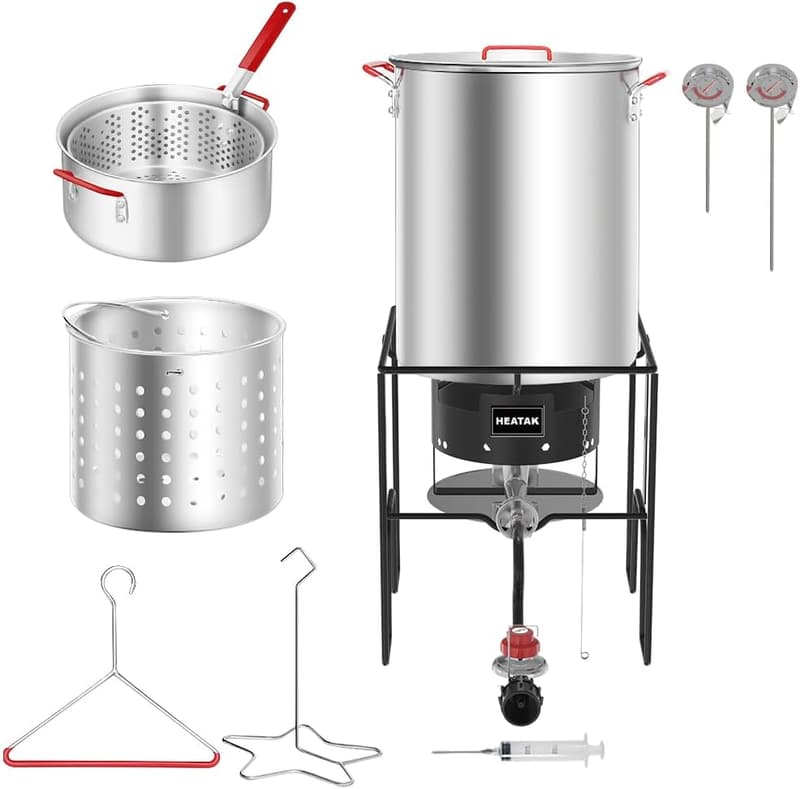 30 Qt Turkey & 10 Qt Fish Fryer Combo with 50,000 BTU Burner