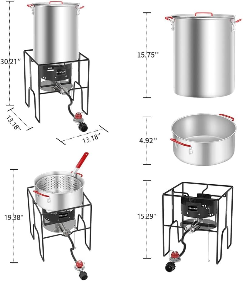 30 Qt Turkey & 10 Qt Fish Fryer Combo with 50,000 BTU Burner