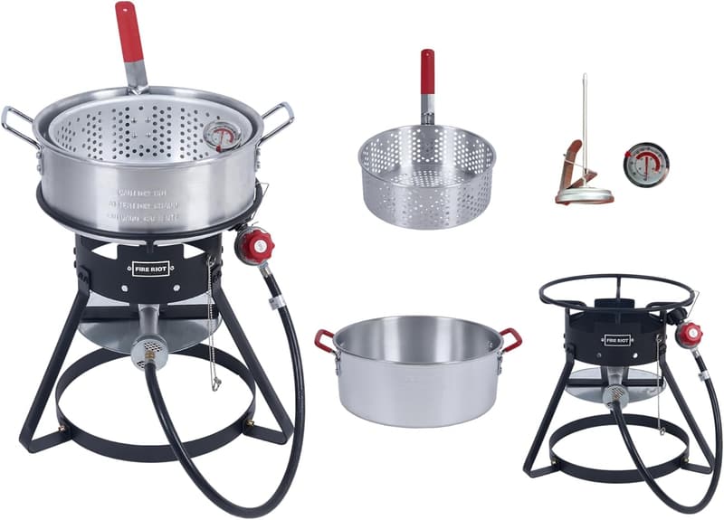 Heavy-Duty 10QT Outdoor Fish Fryer Kit with Propane Regulator