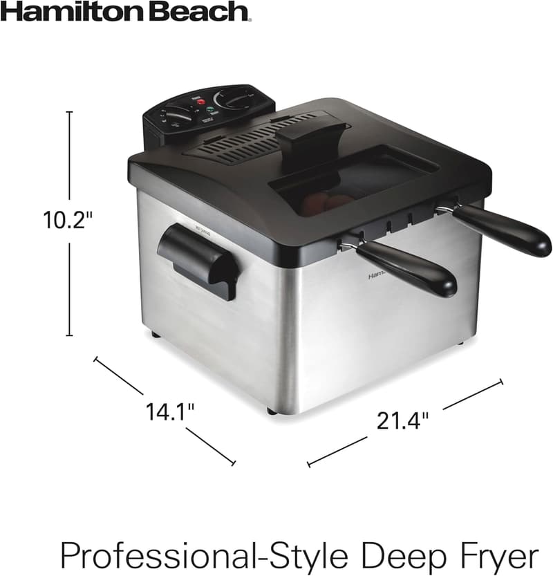 Electric Deep Fryer with 2 Baskets & Temperature Control, 4.5L