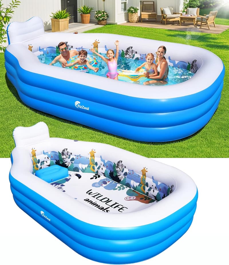 Inflatable Backyard Swimming Pool with Seat - 125