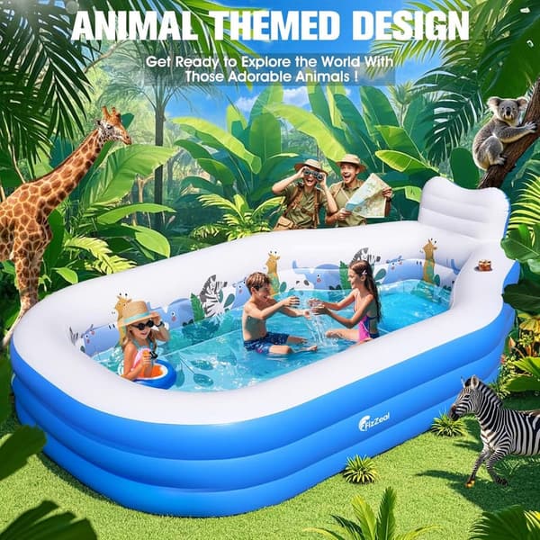 Inflatable Backyard Swimming Pool with Seat - 125