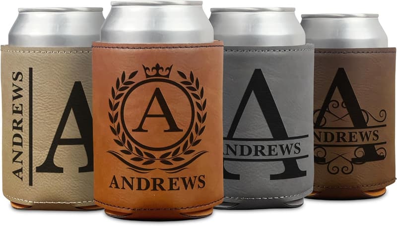 Custom Monogram Can Cooler - Personalized Beer Sleeve Gift