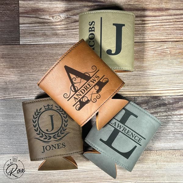 Custom Monogram Can Cooler - Personalized Beer Sleeve Gift