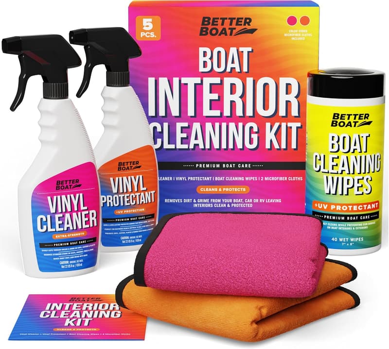 Marine Vinyl Cleaner & Protectant Kit with Wipes & Cloths