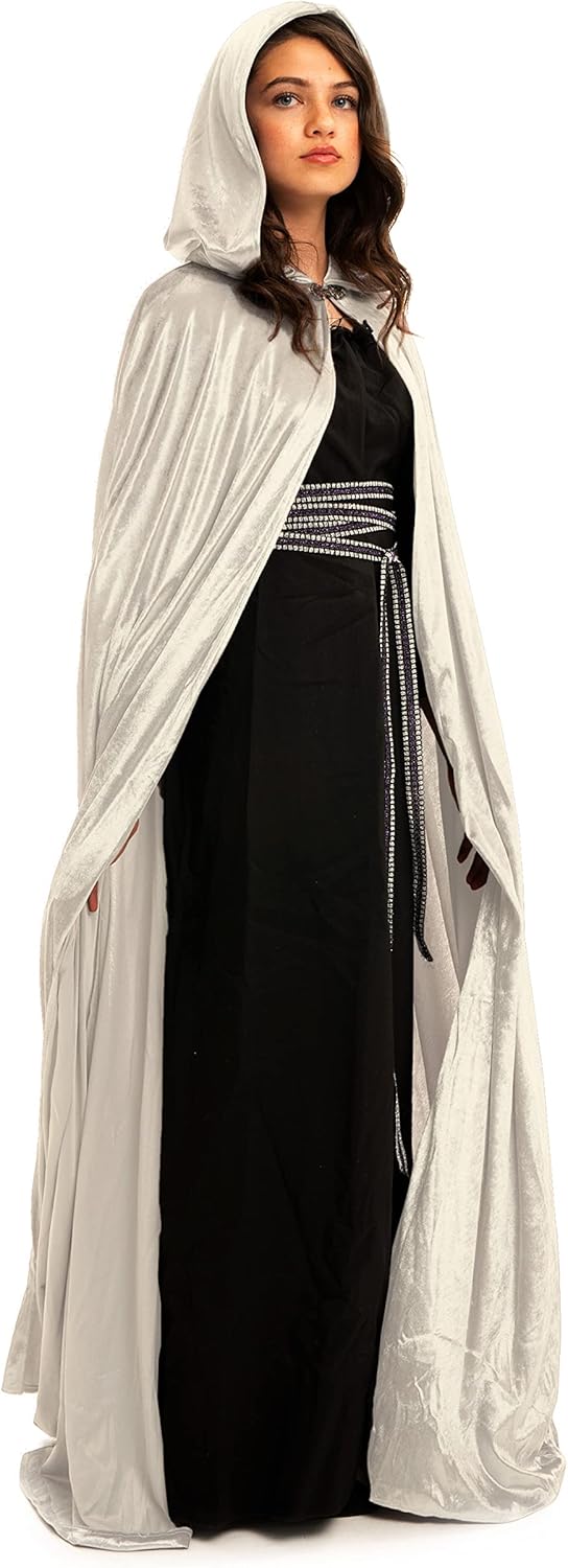 Velvet Adult Cloak Cape with Lined Hood for Cosplay Events