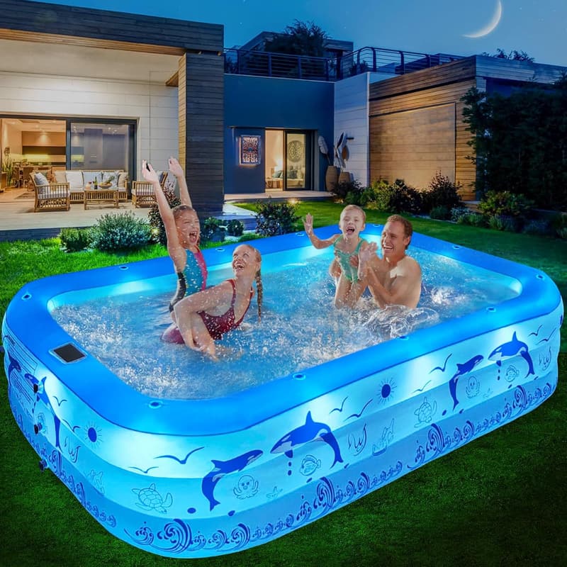 Solar-Powered Family Inflatable Pool - Large Backyard Pool