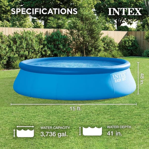 15ft x 48in Inflatable Above Ground Pool with Pump & Cover