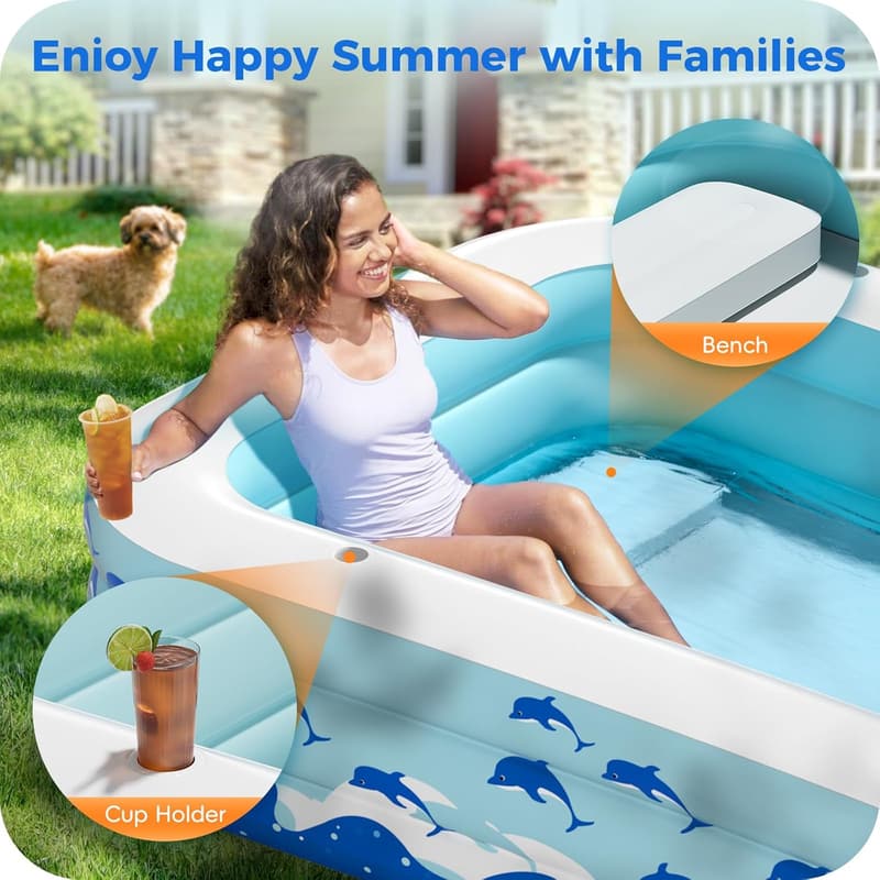 Inflatable Family Pool with Seats - 130