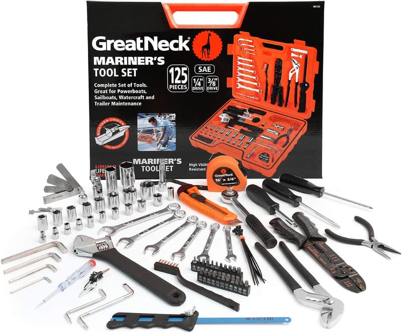 125-Piece Marine Tool Set with Water-Resistant Case