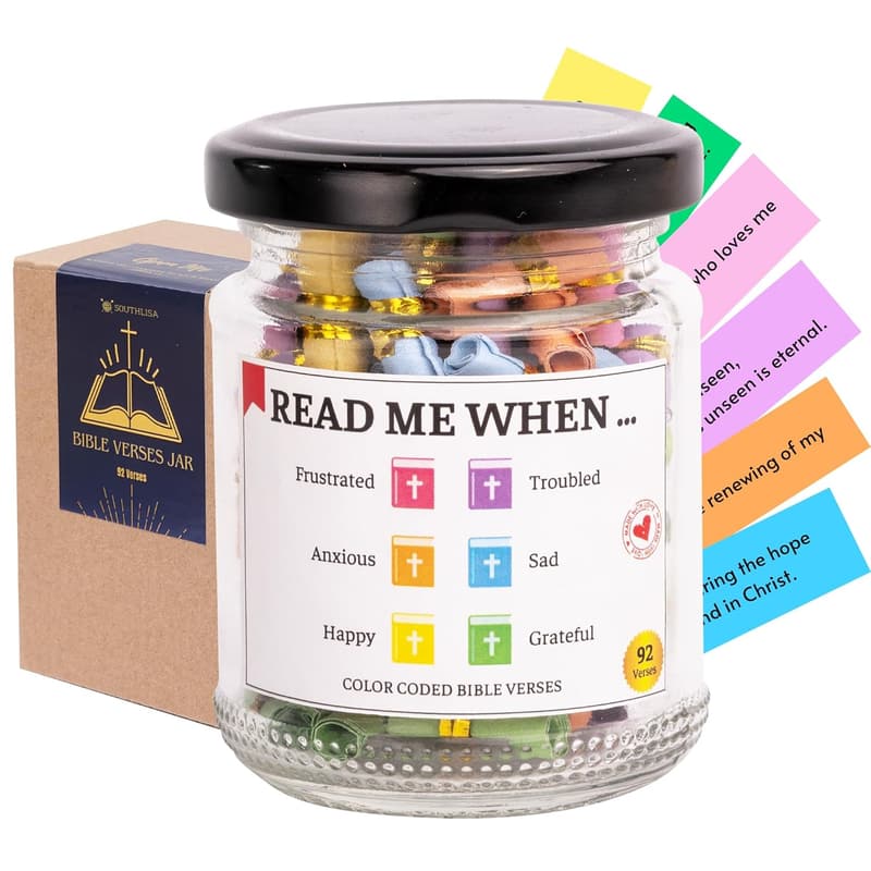Inspirational Bible Verse Jar - Christian Gift for Women
