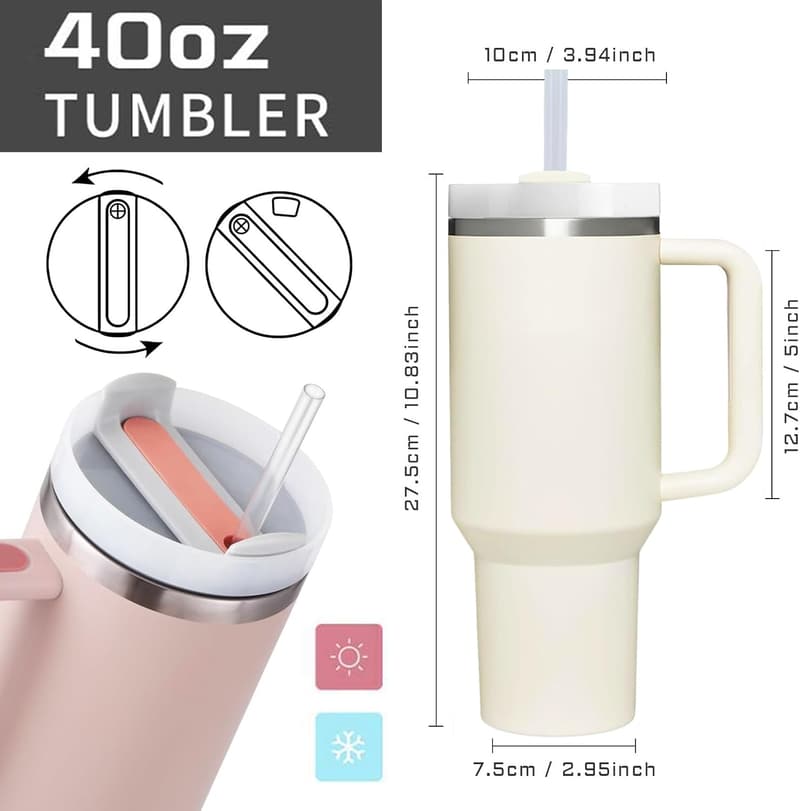 40 OZ Insulated Deer Tumbler with Handle - Perfect Gift for Deer Lovers