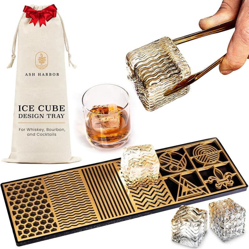 Modern Clear Ice Cube Maker Tray for Whiskey & Cocktails