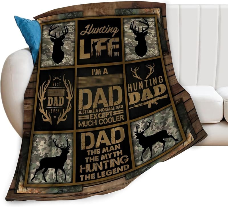 Men's Plush Deer Camo Blanket - Ultra Soft Flannel Gift