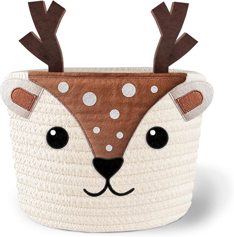 Woodland Nursery Laundry Basket for Babies - 100% Cotton