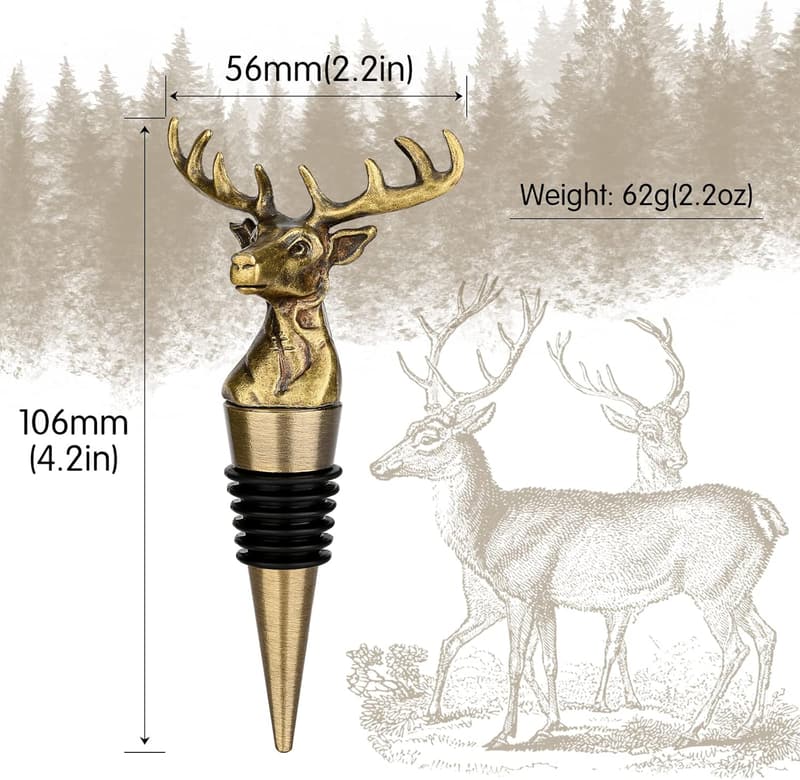 Vintage Deer Wine Bottle Stopper - Perfect Gift for Dad