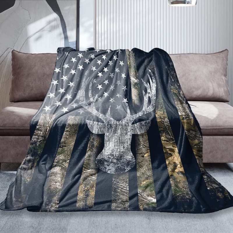 Camo Hunting Blanket for Men - Super Soft & Cozy 50x60