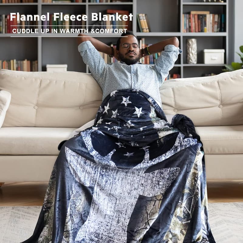 Camo Hunting Blanket for Men - Super Soft & Cozy 50x60