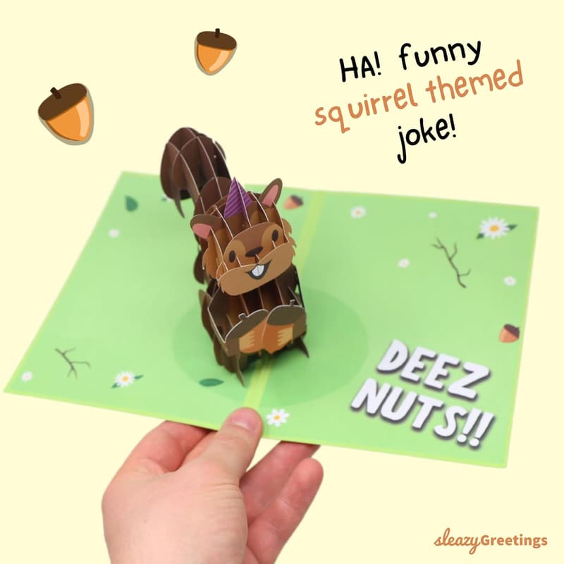 Funny Pop Up Squirrel Birthday Card for All Ages