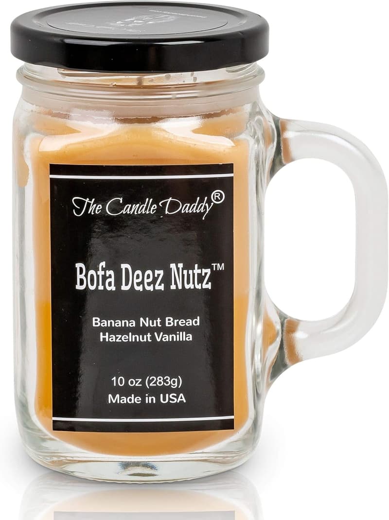 Hazelnut Scented Candle - 10 oz Mason Jar Gag Gift