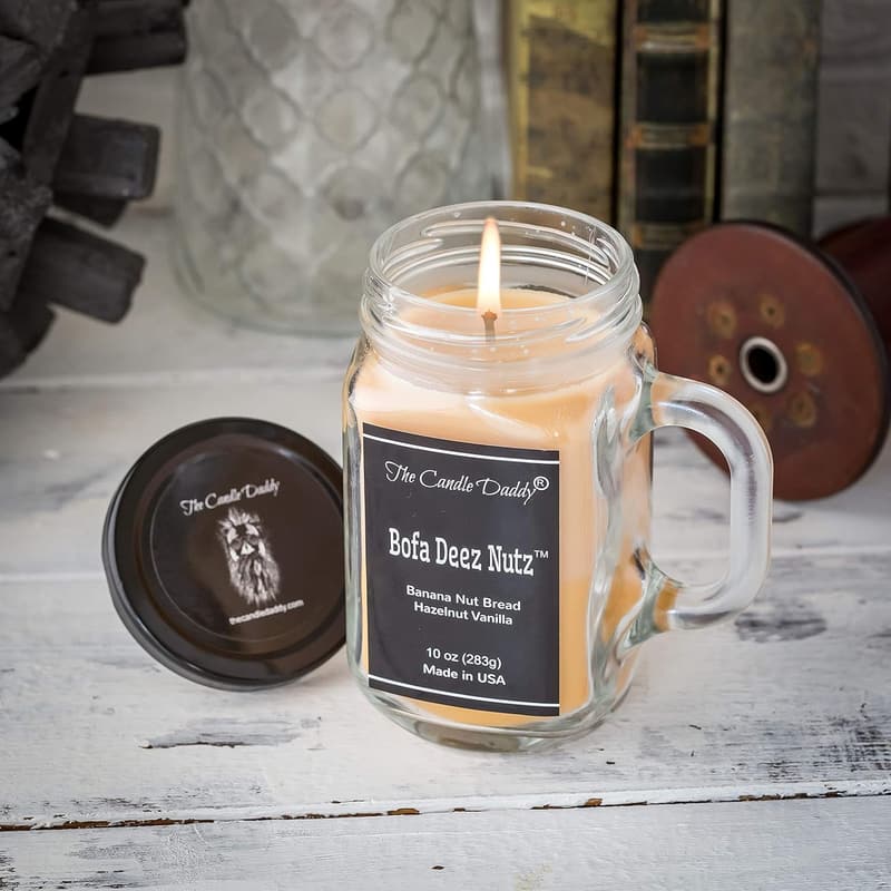 Hazelnut Scented Candle - 10 oz Mason Jar Gag Gift