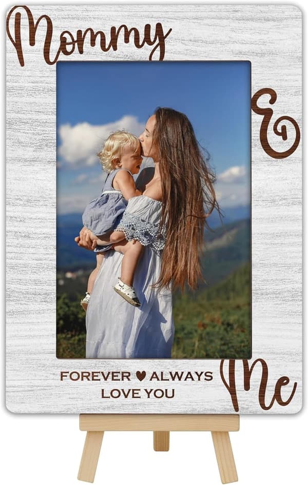 Mother's Day Wooden Picture Frame for Mom and Child, 4x6