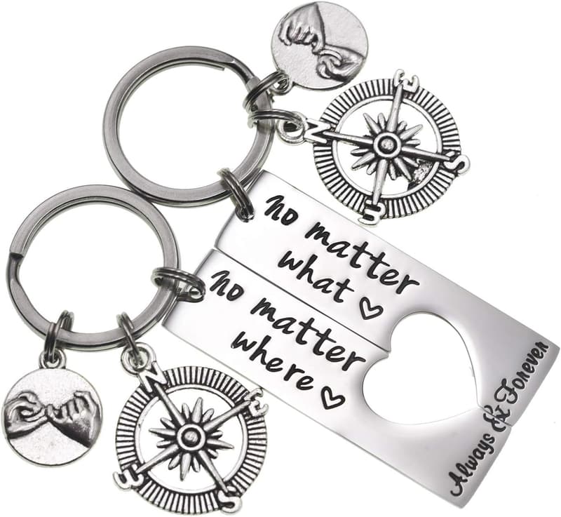 Long Distance Friendship Keychain Set for Best Friends
