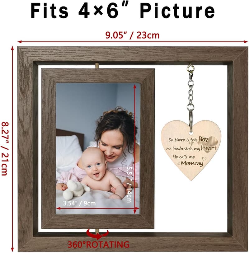 Mother and Son Photo Frame for New Moms, Holds Two 4x6 Photos