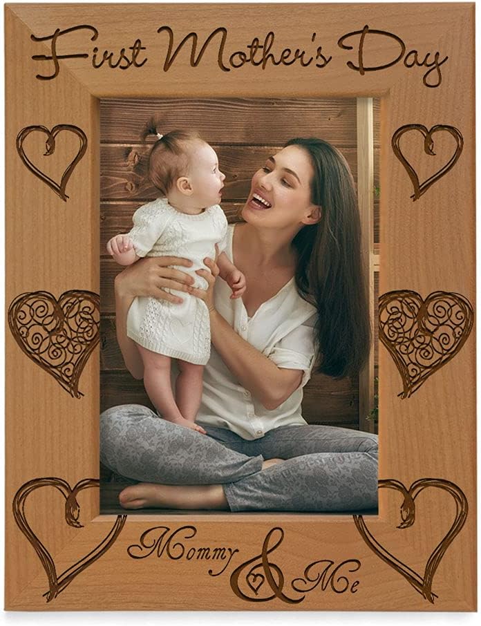 First Mother's Day Engraved Wood Photo Frame (4x6)