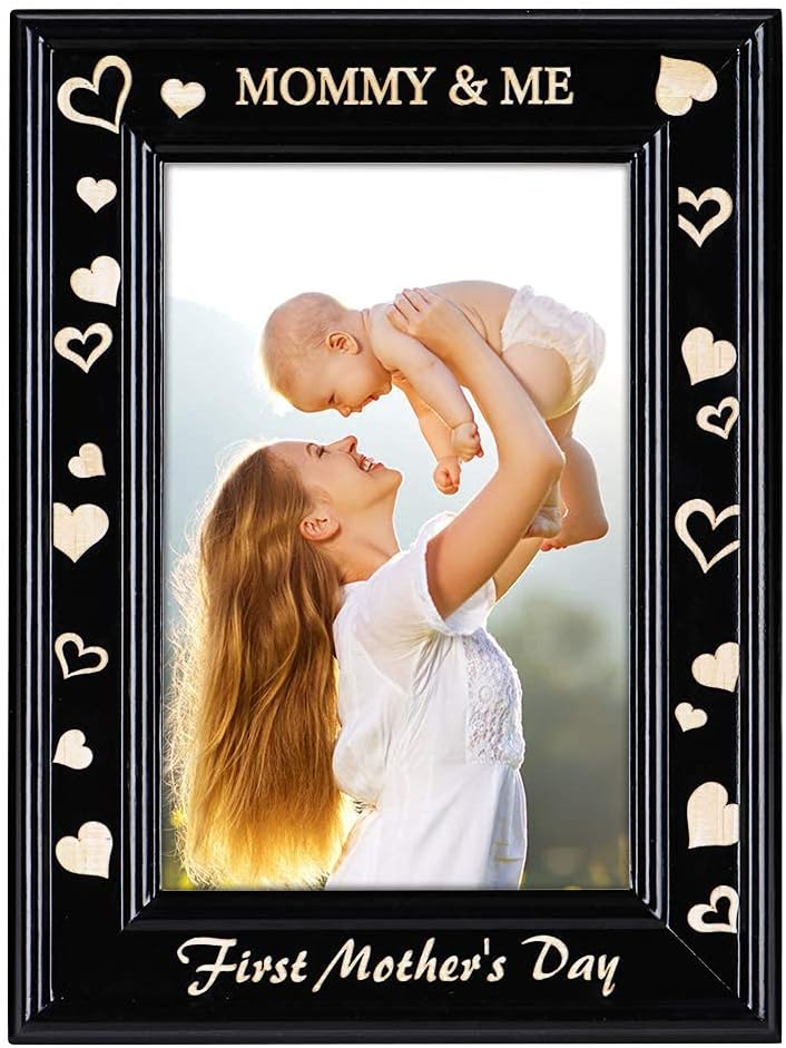 First Mother's Day Black Wood Picture Frame for Mom