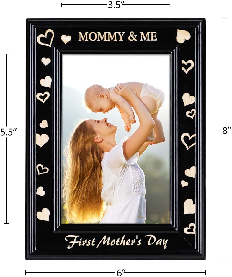 First Mother's Day Black Wood Picture Frame for Mom