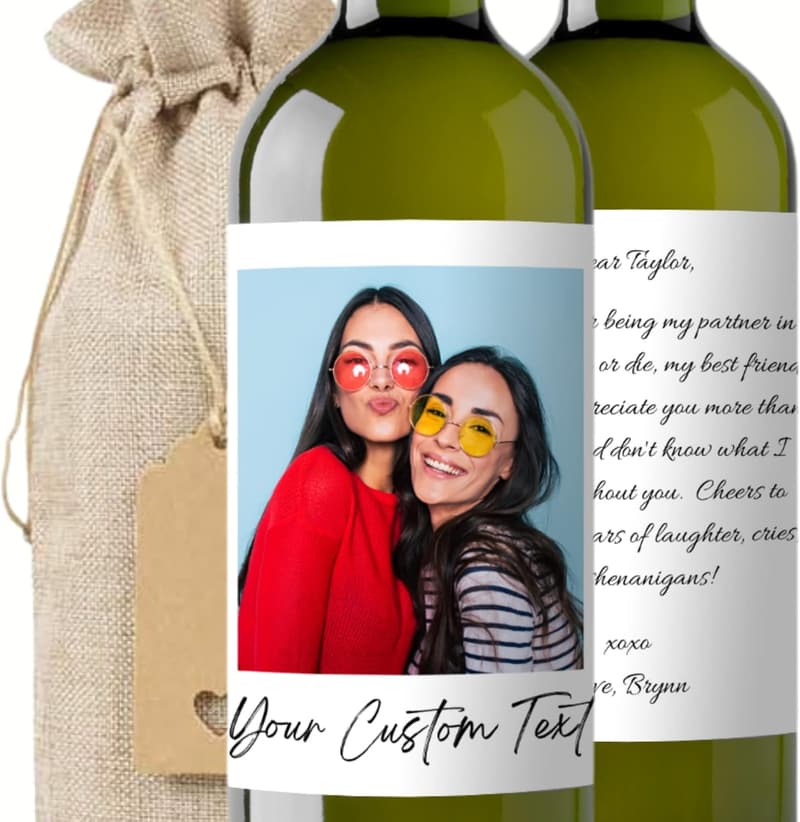 Personalized Wine Bottle Label for Birthdays and Weddings