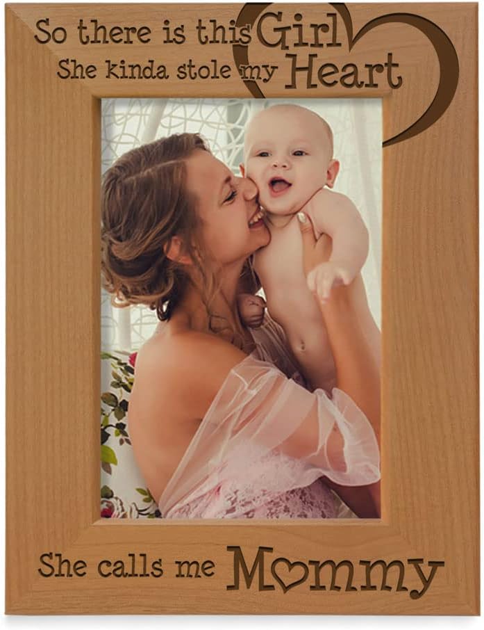 Mother's Day Engraved Wood Photo Frame - Mommy & Daughter Gift