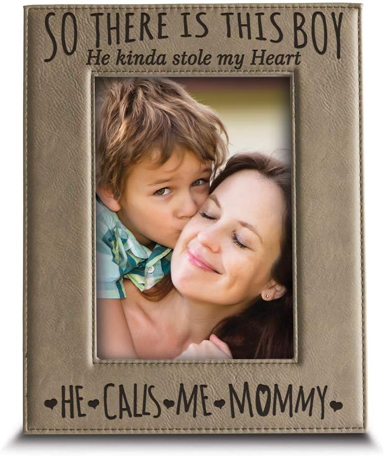 Mother's Day Engraved Leather Picture Frame (5x7) for Moms