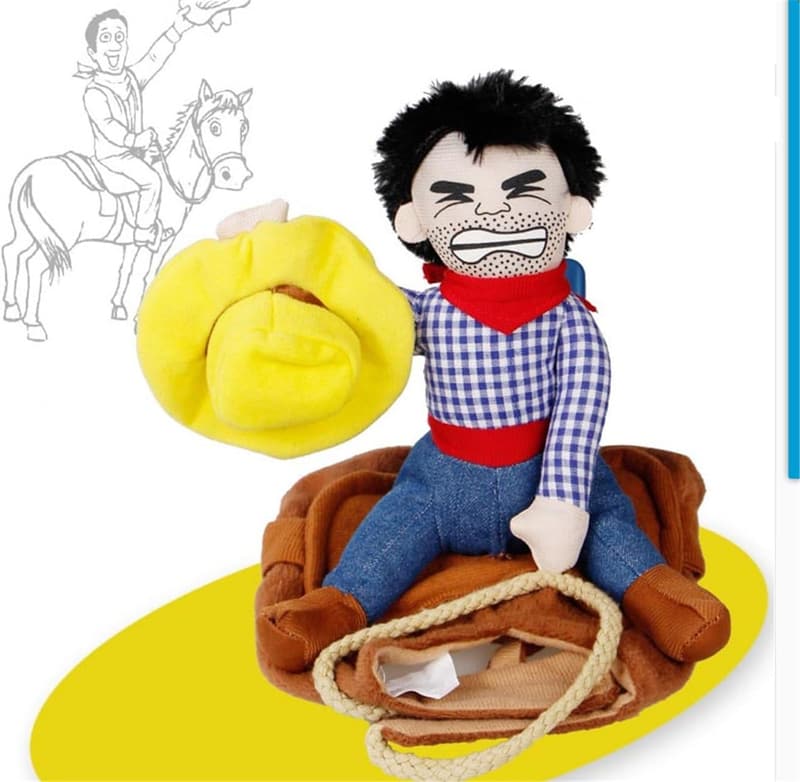 Funny Cowboy Rider Dog Costume - Adjustable Halloween Outfit (XS)