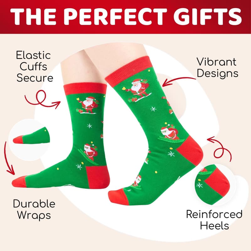 Christmas Stocking Socks for Women and Men, Secret Santa Gifts