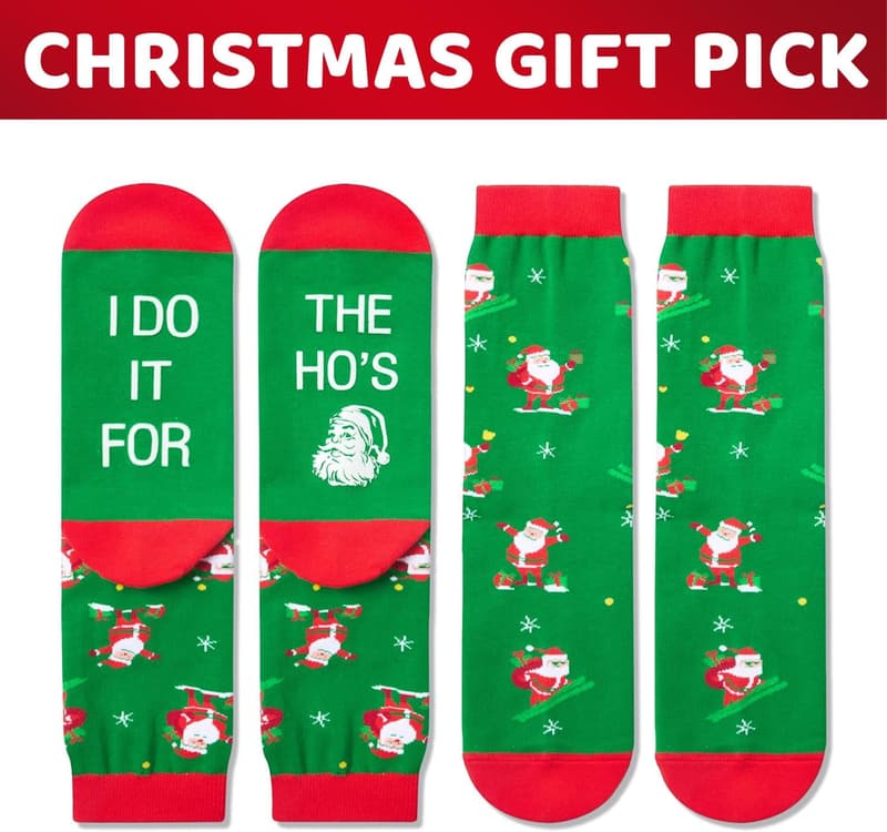 Christmas Stocking Socks for Women and Men, Secret Santa Gifts