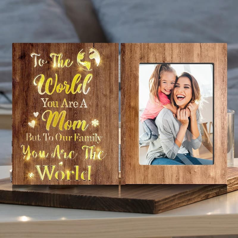 Birthday Picture Frame for Mom - Brown 4x6 Glow Frame