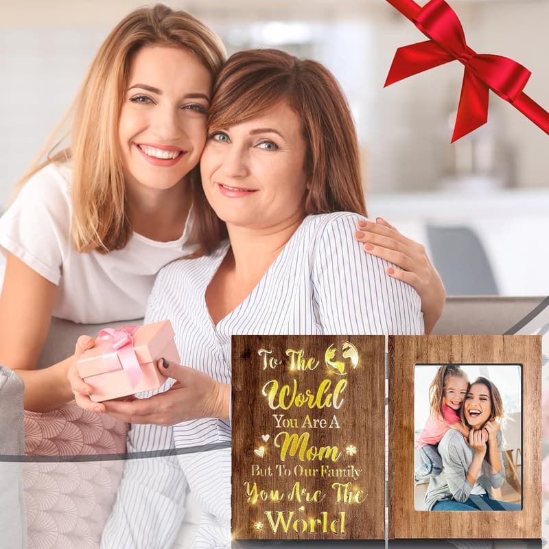 Birthday Picture Frame for Mom - Brown 4x6 Glow Frame