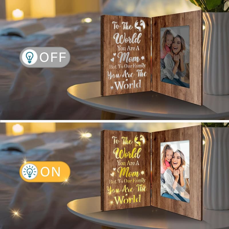 Birthday Picture Frame for Mom - Brown 4x6 Glow Frame