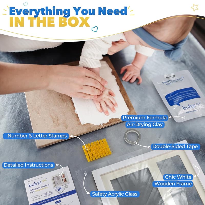 Baby Footprint and Hand Print Keepsake Kit for New Moms