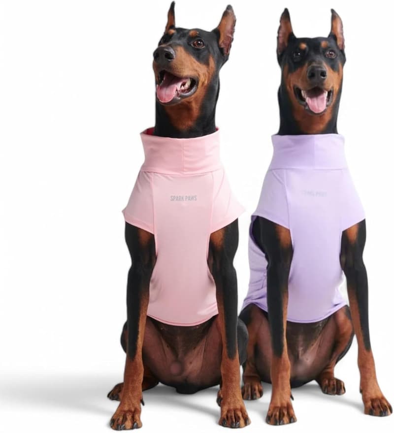 Lightweight Dog T-Shirt Set for Sensitive Skin - Purple & Pink