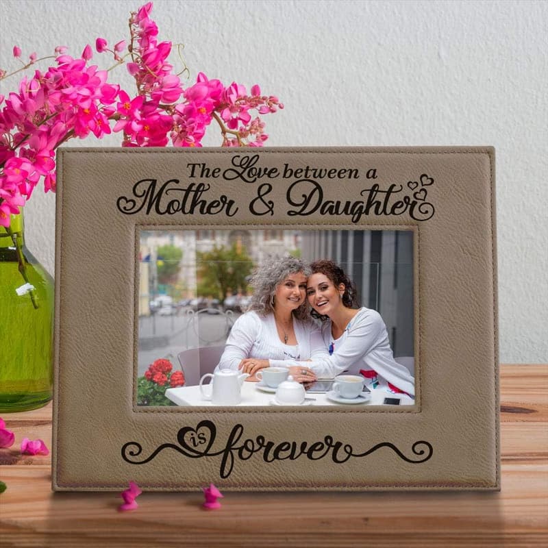 Mother's Day Engraved Leather Picture Frame (4x6)