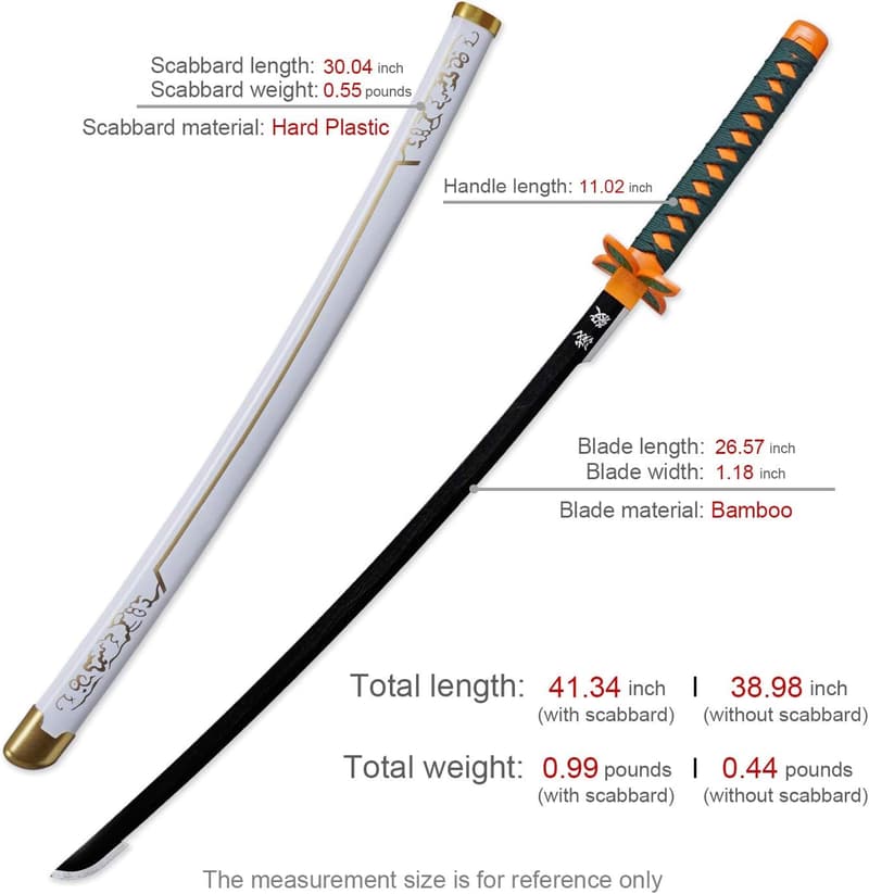 Anime Katana Sword for Cosplay - Zisu Demon, 41 inches