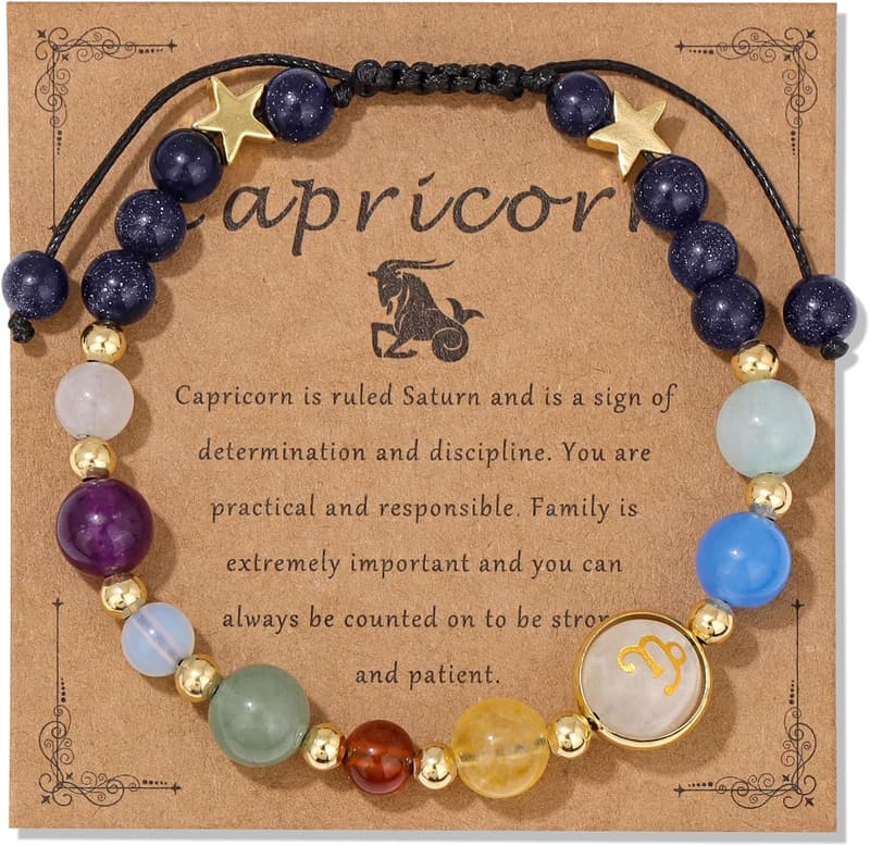 Zodiac Crystal Bead Bracelets for Men and Women - Horoscope Gifts