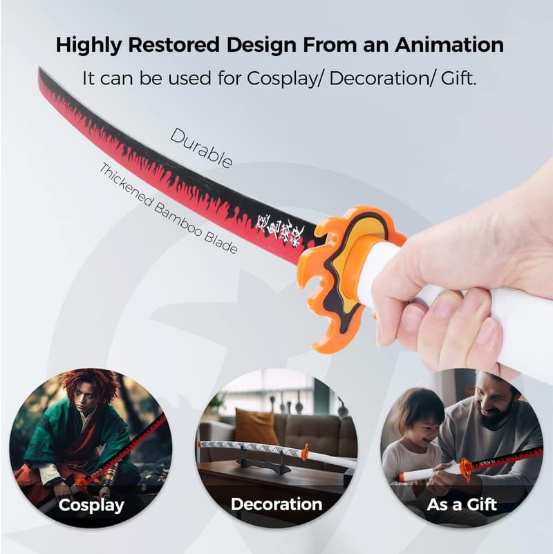 41 Inch Cold Blade Demon Katana - Durable Anime Replica for Cosplay