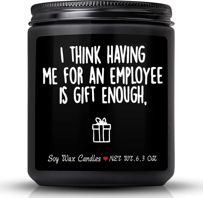 Funny Christmas Candle Gift for Boss - Vanilla Milk Scented