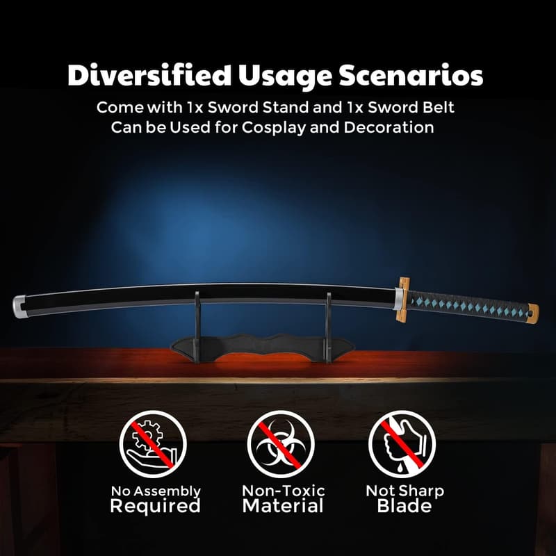 Zisu Demon Katana Sword for Anime Cosplay, 41 Inches