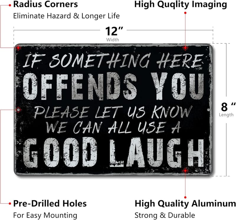 Funny Sarcasm Metal Tin Sign for Home Bar or Man Cave