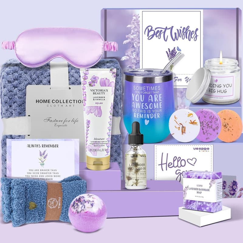 Spring Spa Gift Basket - Relaxing Bath Set for Women